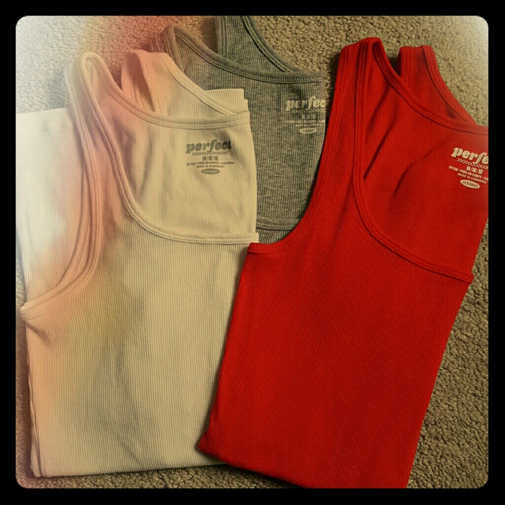 Bundle of 3 Old Navy Perfect Ribbed Tank Tops M